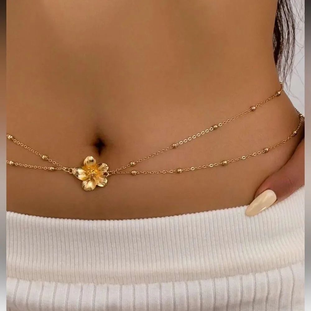 Floral Double-Layer Belly Chain A1733